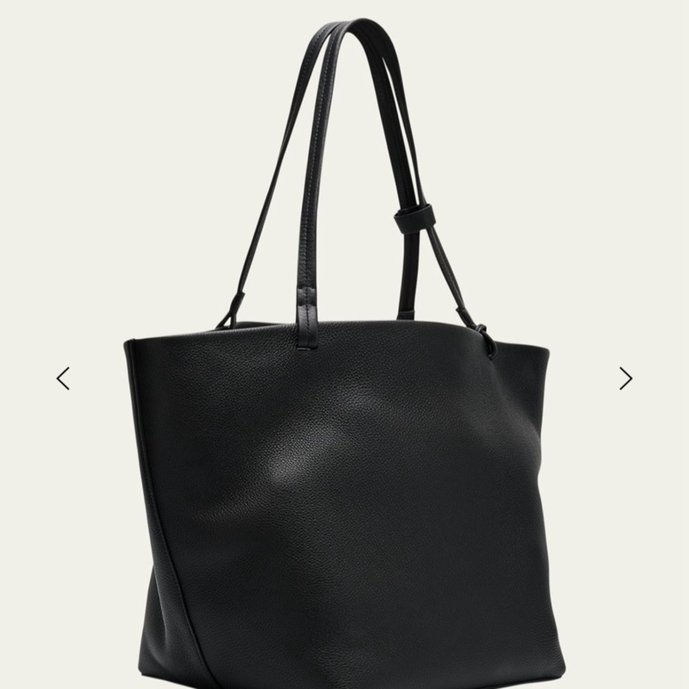 The Row Black Leather Tote Bag